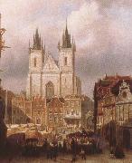 ralph vaughan willams mk the old market place in prague France oil painting artist